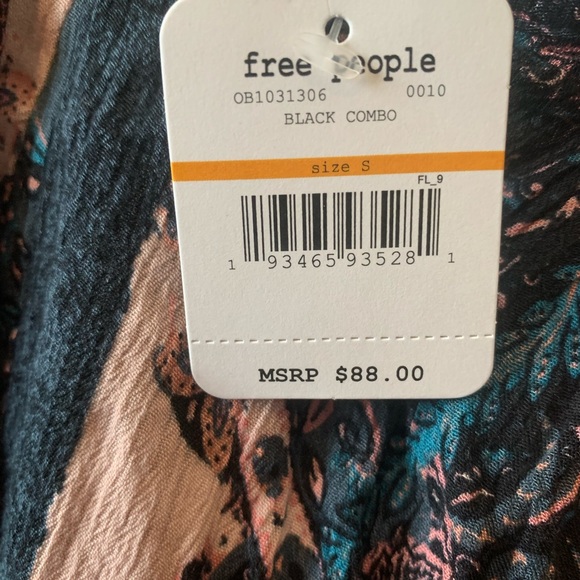 NWT Small Oversized Free People Count Me In Trapeze Tunic Top Black S Boho Lace - Picture 9 of 14